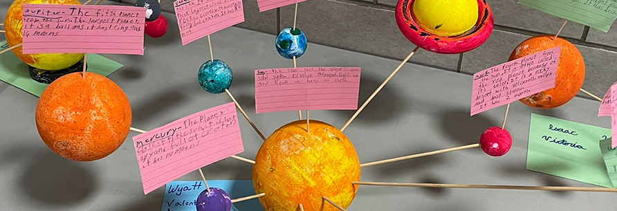 Close-up view of solar system project